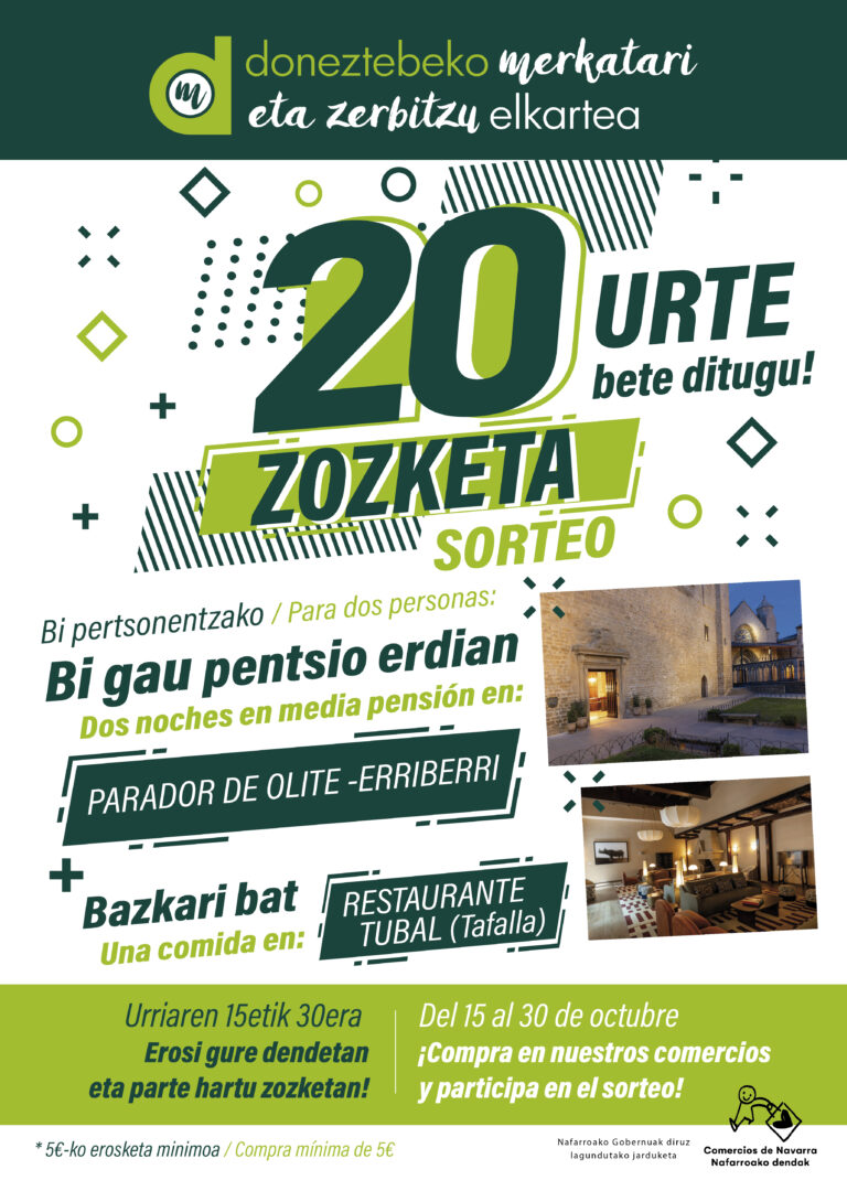 DONEZTEBEKO MERKATARI ELKARTEAK 20 URTE – ZOZKETA